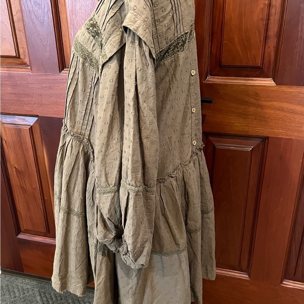 Anthropologie Pilcro Long-Sleeve Mock-Neck Swing Mini Dress size M Boho Prairie - Picture 7 of 16